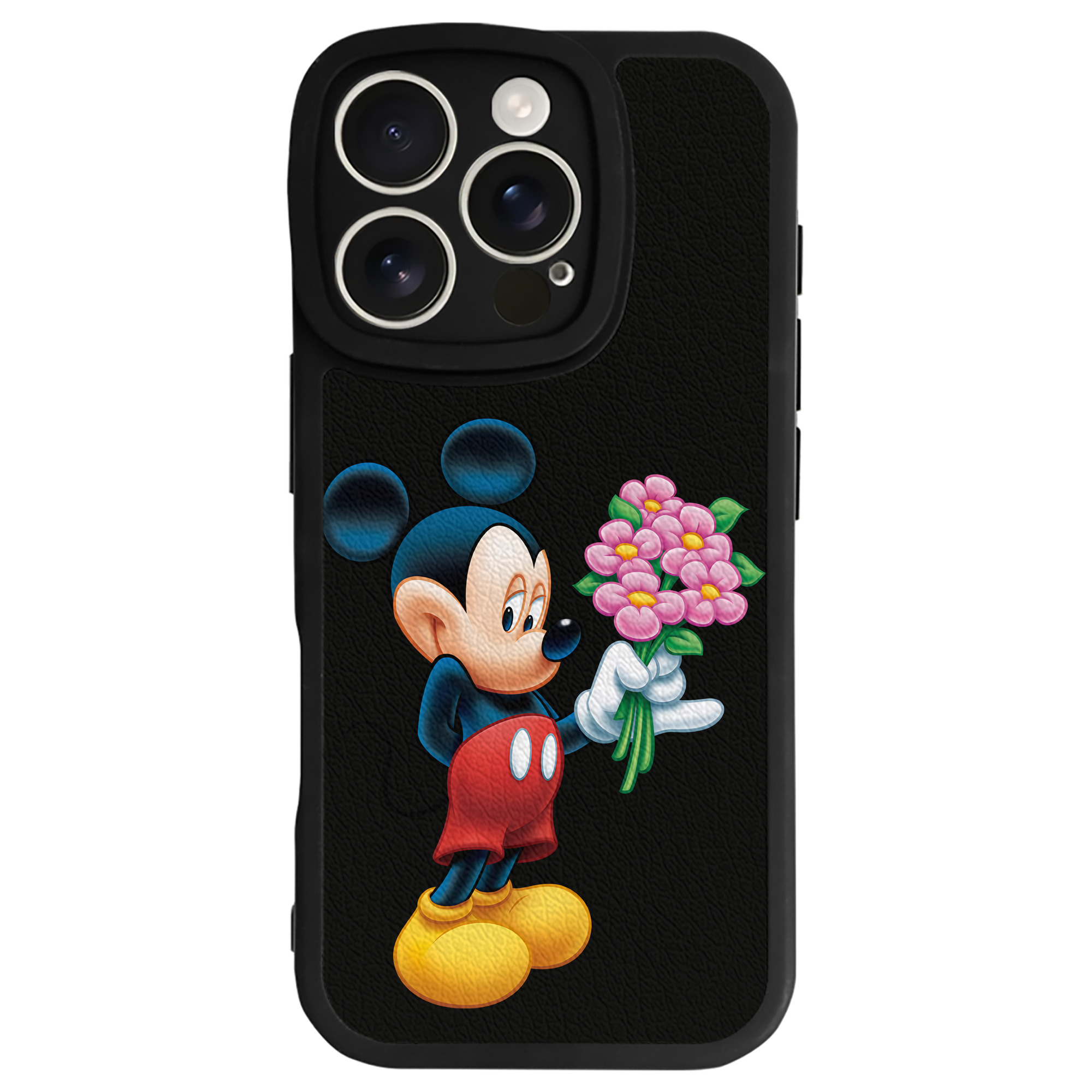 （画像用） ミッキーマウス Mickey Mouse 【iPhone 16シリーズ対応】シリコンスマホケース（レザー調） 材質：シリコン